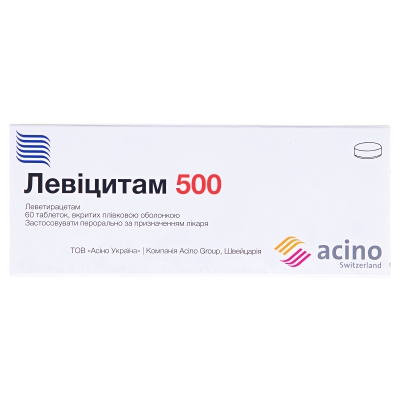 ЛЕВІЦИТАМ 500 таблетки, вкриті плівковою оболонкою, по 500 мг по 10 таблеток у блістері, по 6 блістерів у картонній пачці